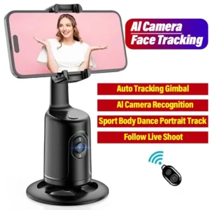 360 Rotation Auto Face Tracking Phone Holder, Smart Selfie Stick, Fast Face & Object Tracking Camera man Robot Mount